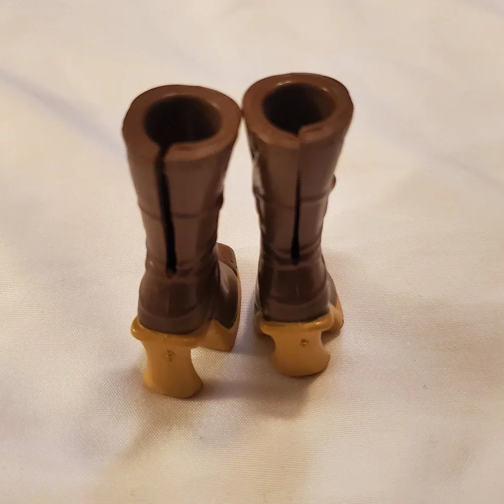 Barbie My Scene Doll Shoes Lace Up High Heel Winter Fashion‎ Boots - Brown